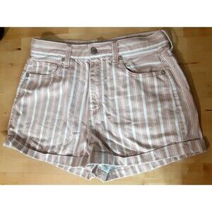 American Eagle Outfitters Striped Denim Mom Shorts Size 12 Regular
